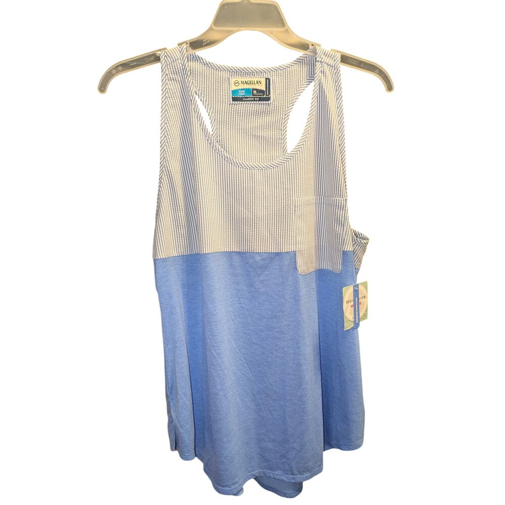 NWT Magellan Outdoors Southern Summer Seersucker Tank Top Size XL